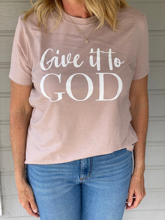 Give It To God Tee | Heather Pink Gravel