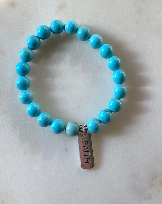 Turquoise Faith Stretch Bracelet